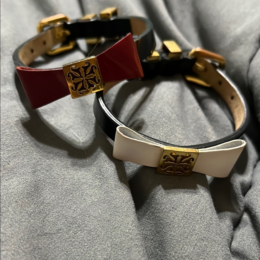 Rustic Cuff patent leather Bow bracelet set